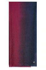 Full-length Aged Marsala ombre 100% cashmere stole fading from brown to deep marsala