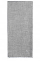 Ash Gray heathered 100% cashmere stole in soft ash gray with subtly blended pale-gray fibres