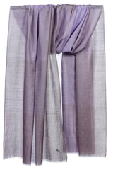 Draped Aster cashmere stole showing four soft pastel color blocks in pale blue, lilac, blush pink, and warm cream