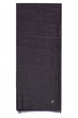 Aubergine Shimmer cashmere and Lurex stole in deep aubergine purple with subtle golden metallic sparkle