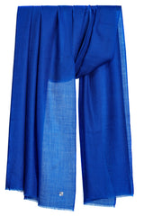 Blue Topaz jewel-toned cashmere stole in a draped product view