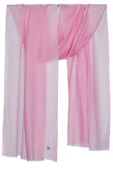 Blush Pink solid cashmere stole in a soft draped view