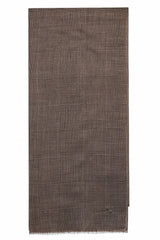 Bronze Houndstooth 100% cashmere stole with miniature warm bronze, brown, tan, and beige houndstooth checks