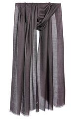 Draped Deep Wine heathered cashmere stole showing deep burgundy, wine red, plum, and muted berry tonal variation