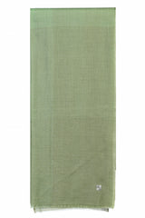 Fern Green color-blocked 100% cashmere stole with softly graduated pastel sage green, mint, pale aqua, and cream-beige panels