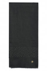 Paradiso Black 100% cashmere stole in timeless deep black with subtle Swarovski-crystal embellishment