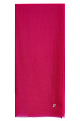 Pink Topaz Stark cashmere stole in a vivid jewel-pink solid colour
