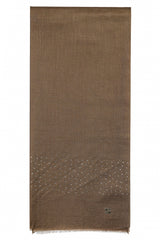 Royal Oak 100% cashmere stole in rich earthy brown, embellished with subtle Swarovski crystals