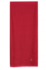 Ruby Red solid cashmere stole in a full product view