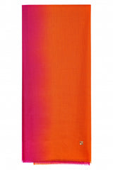 Sunset Tequila ombré-dyed 100% cashmere stole in sunset-inspired hues