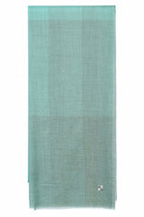 Watermint color-blocked 100% cashmere stole with soft pastel aqua, mint green, pale blue, and light beige panels